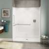 OPS-6030-RS - ANSI Grab Bar AcrylX Alcove Center Drain One-Piece Shower in White