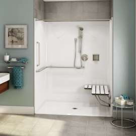 OPS-6036 - ANSI Compliant AcrylX Alcove Center Drain One-Piece Shower in White