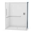 OPS-6036-RS - ANSI Grab Bar AcrylX Alcove Center Drain One-Piece Shower in White