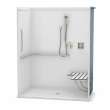 OPS-6036-RS - ANSI Compliant AcrylX Alcove Center Drain One-Piece Shower in White