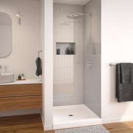 SPL 3838 AcrylX Alcove Shower Base with Center Drain in White