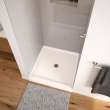 SPL 3838 AcrylX Alcove Shower Base with Center Drain in Biscuit