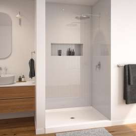 SPL 3850 AcrylX Alcove Shower Base with Center Drain in White
