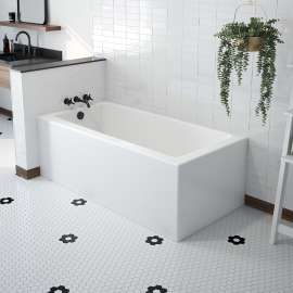 Mackenzie Corner 6030 AcrylX Corner Left-Hand Drain Bathtub in White