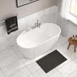 Emica 5832 AcrylX Freestanding Center Drain Bathtub in White with White Skirt