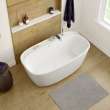 Odetta 58 x 32 AcrylX Freestanding Center Drain Bathtub in White with White Skirt