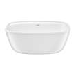 Odetta 58 x 32 AcrylX Freestanding Center Drain Bathtub in White with White Skirt