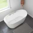 Suna 58 x 32 AcrylX Freestanding Center Drain Bathtub in White with White Skirt