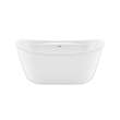 Suna 58 x 32 AcrylX Freestanding Center Drain Bathtub in White with White Skirt
