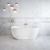 Tosca 5932 Acrylic Freestanding Center Drain Bathtub in White with White Skirt