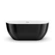Tosca 5932 Acrylic Freestanding Center Drain Bathtub in White with Black Skirt