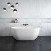 Tosca Matte 5932 Acrylic Freestanding Center Drain Bathtub in Matte White with Matte White Skirt