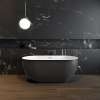 Tosca Matte 5932 Acrylic Freestanding Center Drain Bathtub in Matte White with Matte Black Skirt