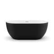 Tosca Matte 5932 Acrylic Freestanding Center Drain Bathtub in Matte White with Matte Black Skirt