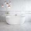 Tosca 6732 Acrylic Freestanding Center Drain Bathtub in White with White Skirt