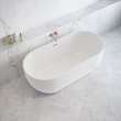 Tosca 6732 Acrylic Freestanding Center Drain Bathtub in White with White Skirt