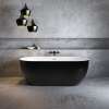 Tosca 6732 Acrylic Freestanding Center Drain Bathtub in White with Black Skirt