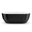 Tosca 6732 Acrylic Freestanding Center Drain Bathtub in White with Black Skirt