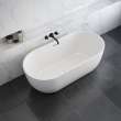 Tosca Matte 6732 Acrylic Freestanding Center Drain Bathtub in Matte White with Matte White Skirt