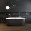 Tosca Matte 6732 Acrylic Freestanding Center Drain Bathtub in Matte White with Matte Black Skirt