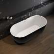 Tosca Matte 6732 Acrylic Freestanding Center Drain Bathtub in Matte White with Matte Black Skirt