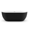 Tosca Matte 6732 Acrylic Freestanding Center Drain Bathtub in Matte White with Matte Black Skirt
