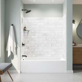 Jaxi 6032 AcrylX Alcove Left-Hand Drain Bathtub in White
