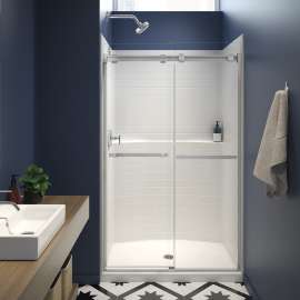 14834STT 48 x 35 AcrylX Alcove Center Drain One-Piece Shower in White