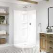 Round Base 36 3 in. 36 x 36 Acrylic Corner Left or Right Shower Base with Corner Drain in White