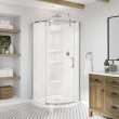 Round Base 36 3 in. 36 x 36 Acrylic Corner Left or Right Shower Base with Corner Drain in White