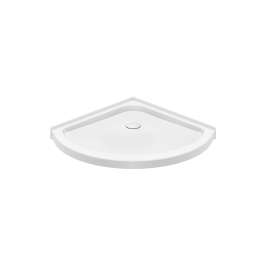 Round Base 36 3 in. 36 x 36 Acrylic Corner Left or Right Shower Base with Corner Drain in White