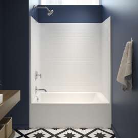 6030STT 60 x 31 AcrylX Alcove Left-Hand Drain One-Piece Tub Shower in White