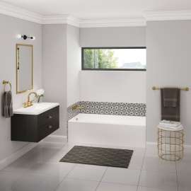 Bosca Access 6030 AFR Acrylic Alcove Left-Hand Drain Bathtub in White