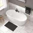Eldora 5832 AcrylX Freestanding Center Drain Bathtub in White with White Skirt
