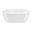 Eldora 5832 AcrylX Freestanding Center Drain Bathtub in White with White Skirt