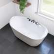 Sonoma 58 x 32 AcrylX Freestanding Center Drain Bathtub in White with White Skirt