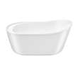 Finlay 58 x 32 AcrylX Freestanding End Drain Bathtub in White with White Skirt