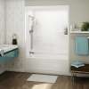 ALLIA TSR-6032 Acrylic Alcove Left-Hand Drain Three-Piece Whirlpool Tub Shower in White