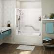 Allia TS-6032 Acrylic Alcove Right-Hand Drain One-Piece Combined Whirlpool & Aeroeffect Tub Shower in White