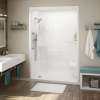 Allia SHR-6034 Acrylic Alcove Right-Hand Drain Left Molded Seat Three-Piece Shower in White