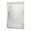 Allia SHR-6034 Acrylic Alcove Left-Hand Drain Right Molded Seat Three-Piece Shower in White