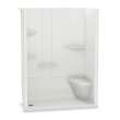 Allia SH-6034 Acrylic Alcove Right-Hand Drain Left Molded Seat One-Piece Shower in White