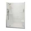 Allia SH-6034 Acrylic Alcove Left-Hand Drain Right Molded Seat Two-Piece Shower in White