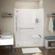 Allia SH-6034 Acrylic Alcove Center Drain No Seat One-Piece Shower in White
