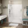 Allia SH-6034 Acrylic Alcove Center Drain Left and Right Molded Seat Two-Piece Shower in White