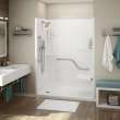 Allia SH-6034 Acrylic Alcove Center Drain Right Molded Seat One-Piece Shower in White