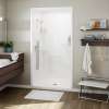 Allia SHR-4834 Acrylic Alcove Center Drain Left Molded Seat One-Piece Shower in White