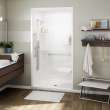 Allia SHR-4834 Acrylic Alcove Center Drain Right Molded Seat One-Piece Shower in White