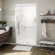 Allia SHR-4834 Acrylic Alcove Center Drain Left Molded Seat Three-Piece Shower in White