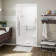 Allia SHR-4834 Acrylic Alcove Center Drain Left Molded Seat Three-Piece Shower in White